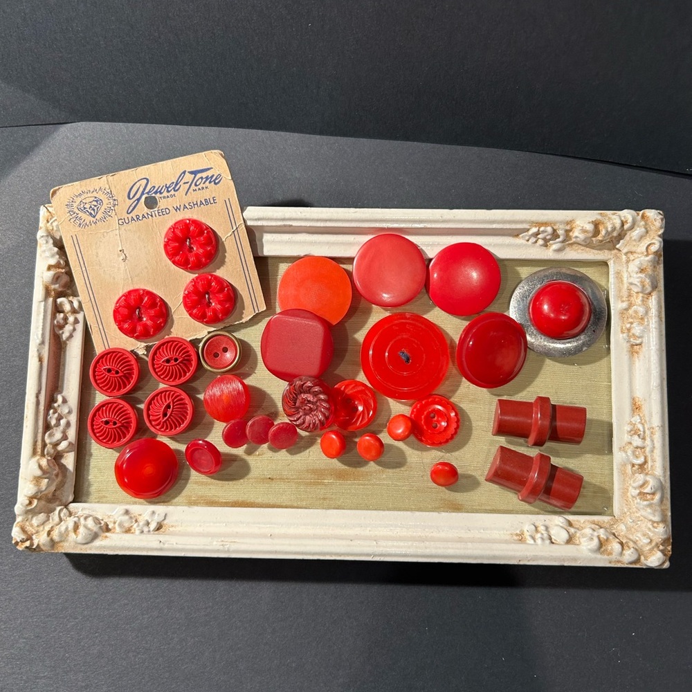 Lot of Vintage Red Buttons